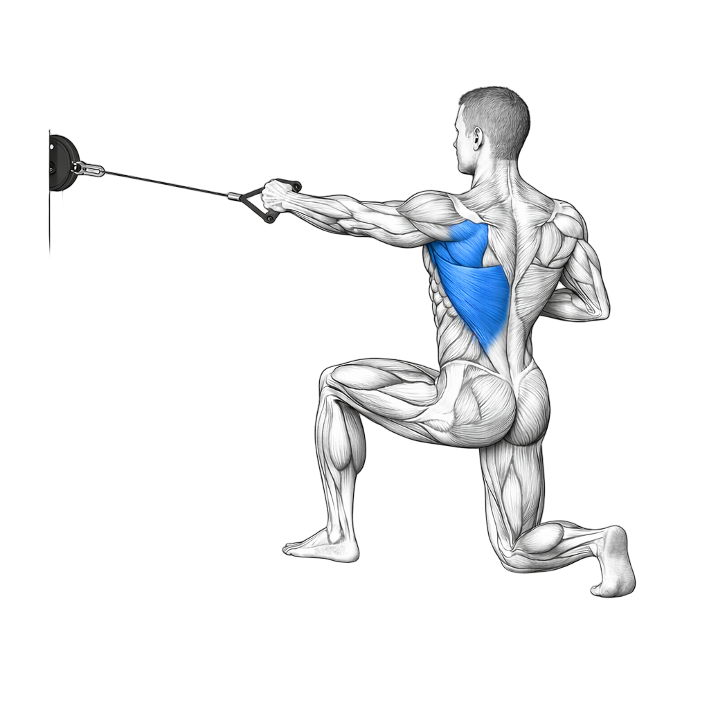 1/2 Kneeling Shotgun Row exercise demonstration