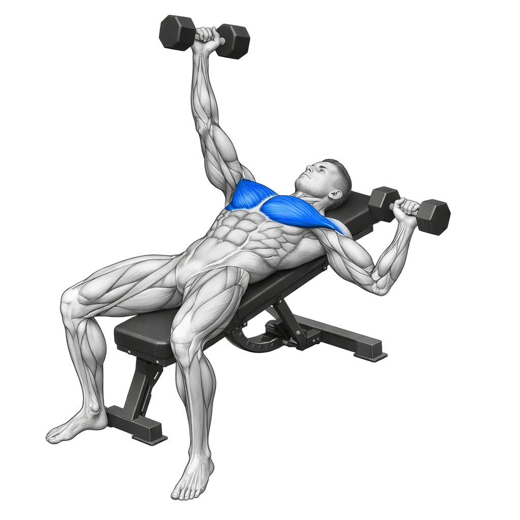 Alternating Dumbbell Bench Press exercise demonstration