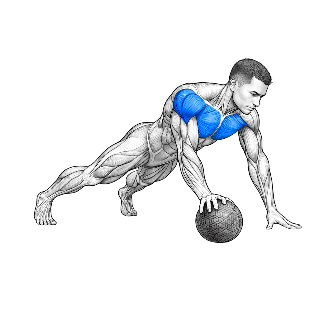 Alternating Medicine Ball Push Up