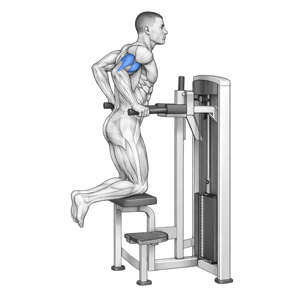 Assisted Dip exercise demonstration