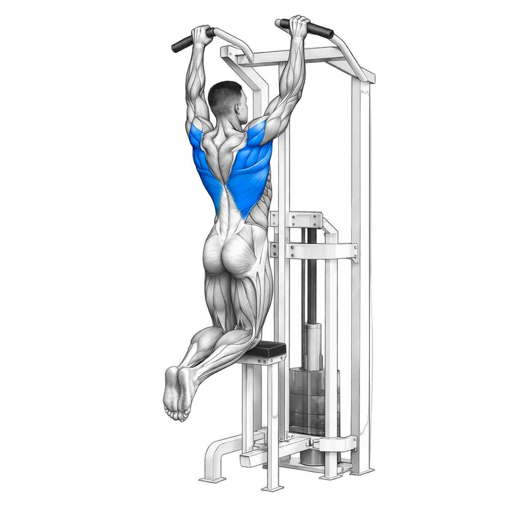 Assisted Wide Grip Pull Up
