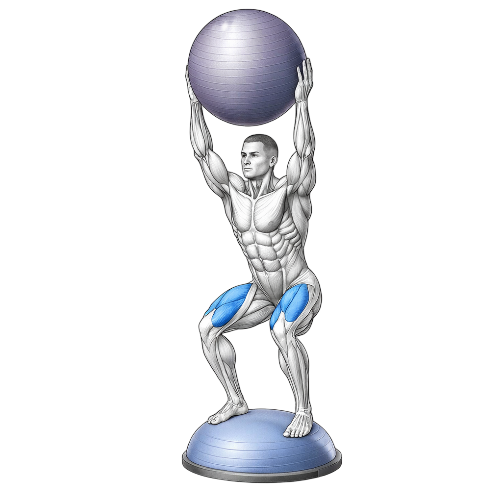 Balance Trainer Stability Ball Overhead Squats