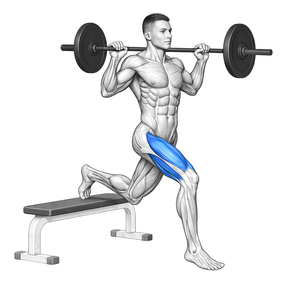 Barbell Bulgarian Split Jump