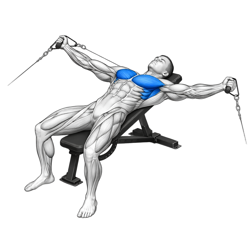 Cable Crossover Flat Bench Fly