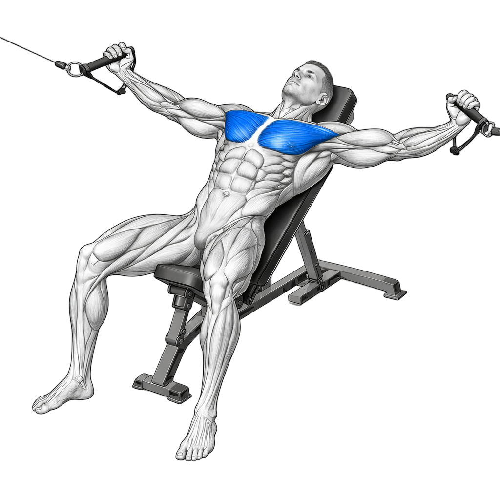 Cable Crossover Incline Bench Fly