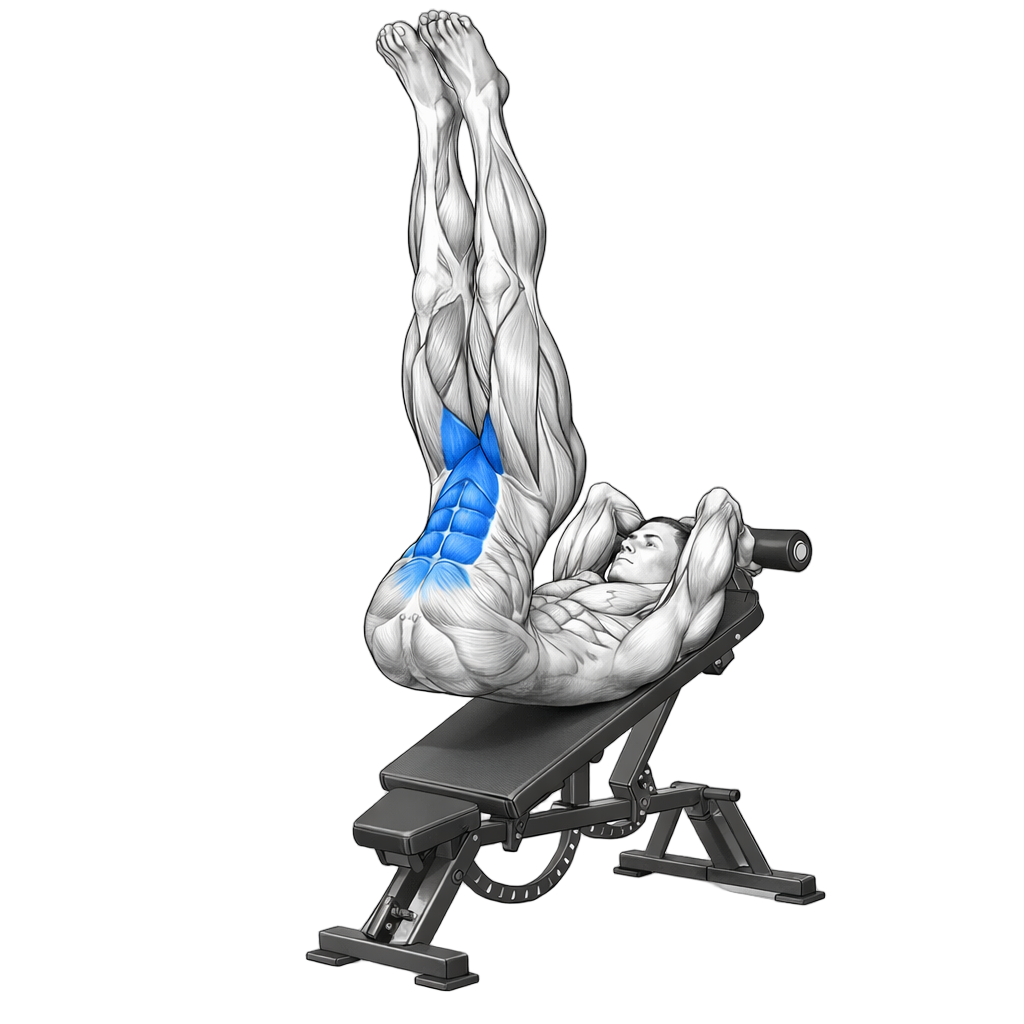 Decline Reverse Crunch exercise demonstration