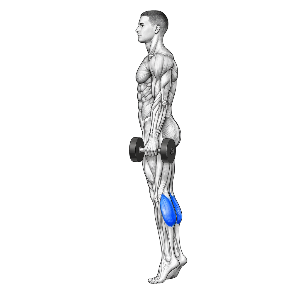 Dumbbell Calf Raise to Shrug