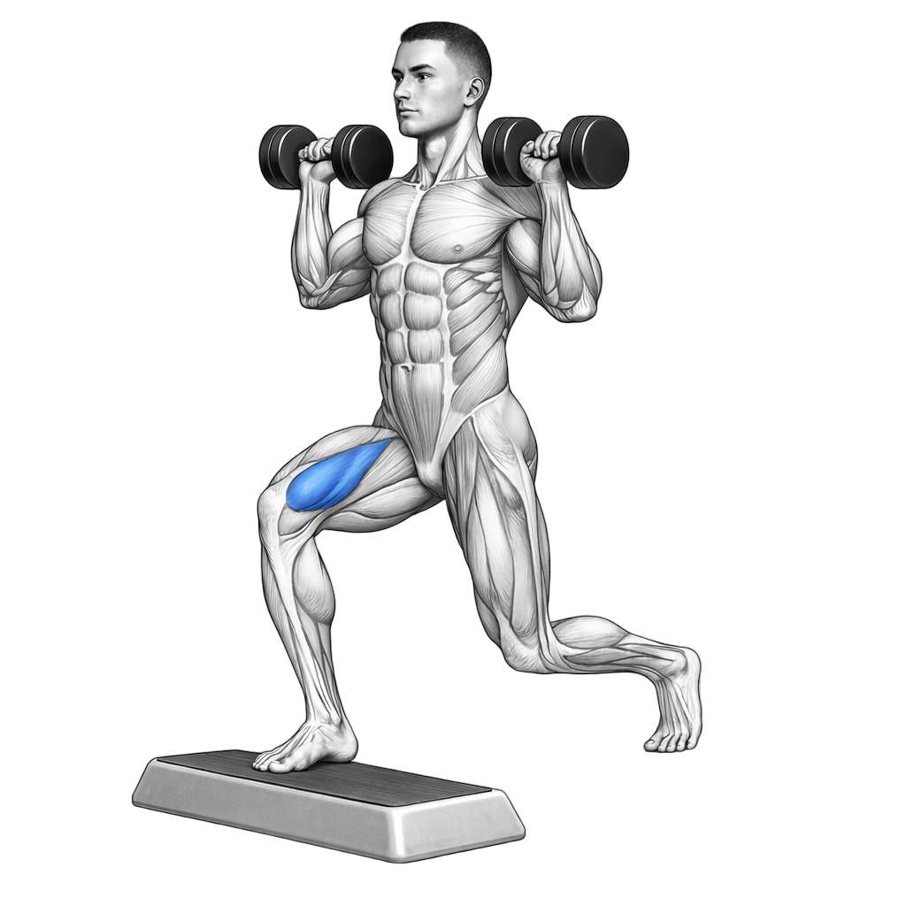Dumbbell Deficit Reverse Lunge
