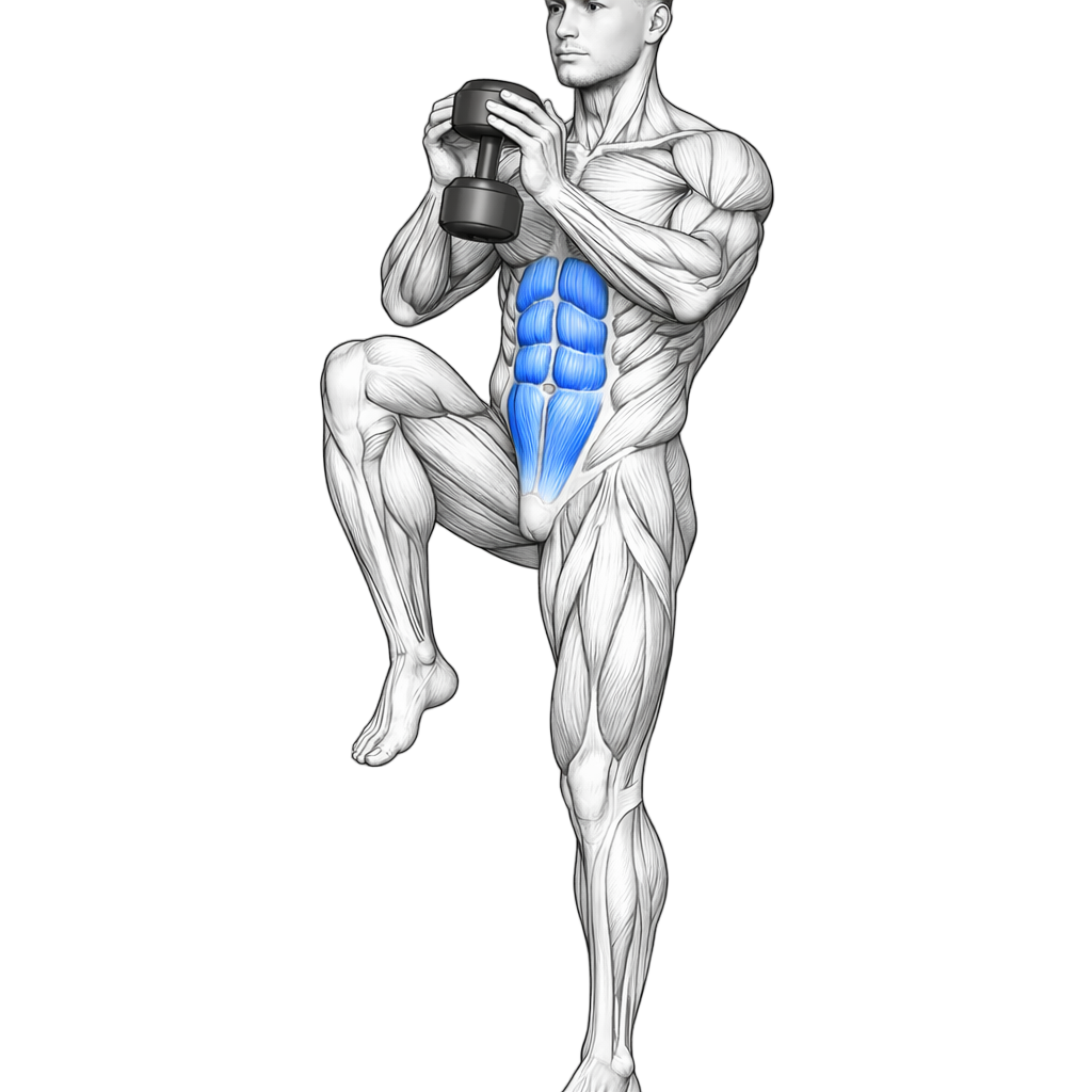 Dumbbell Halo To Oblique Crunch