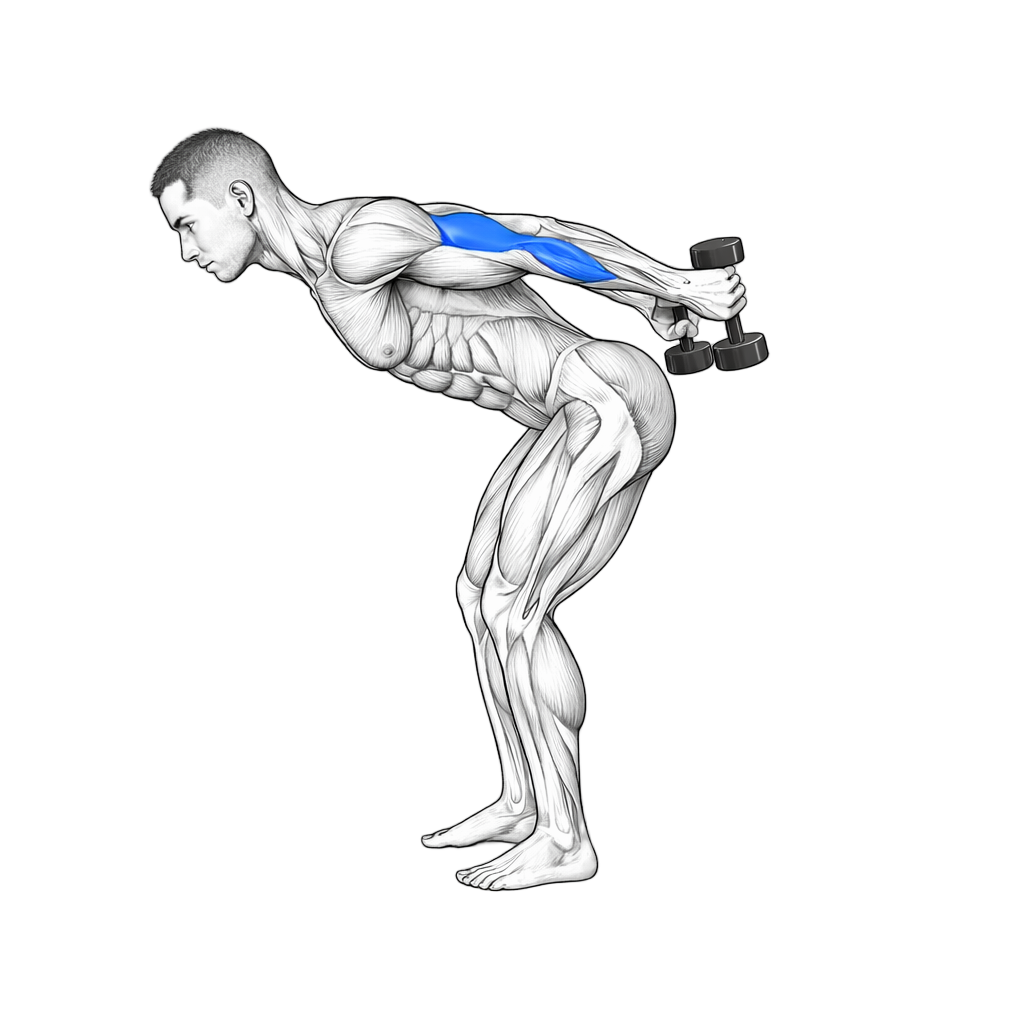 Dumbbell Kickbacks exercise demonstration