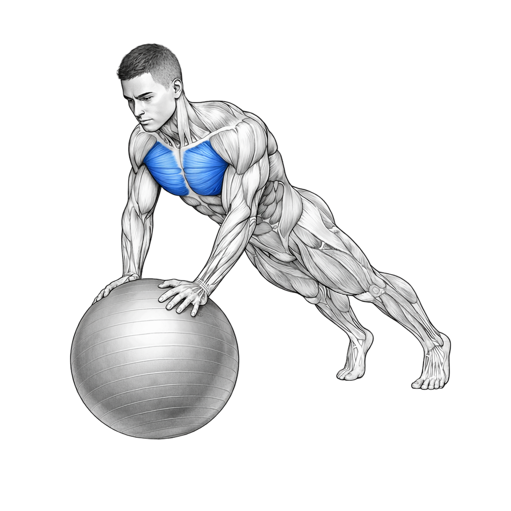 Exercise Ball Push Up exercise demonstration