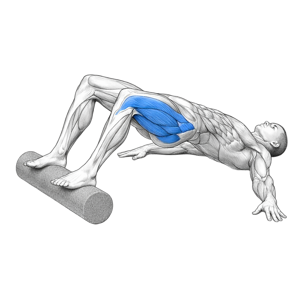 Foam Roll Glute Bridge