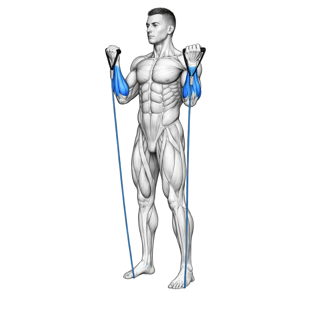 Handle Band Reverse Curl exercise demonstration