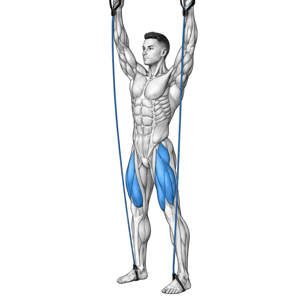 Handle Band Squat to Press