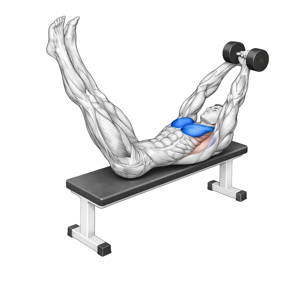 Leg Raise With Dumbbell Pull Over