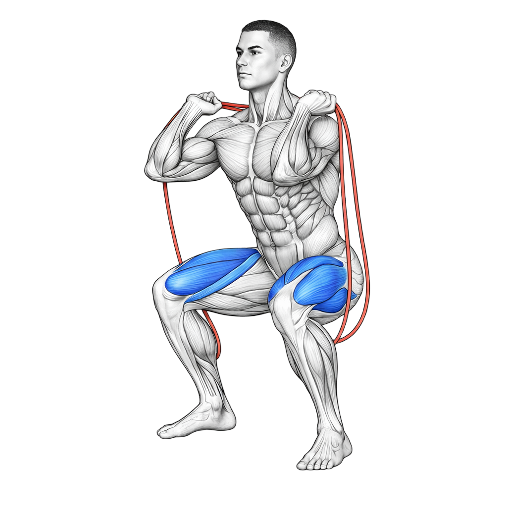 Loop Band Front Squat exercise demonstration