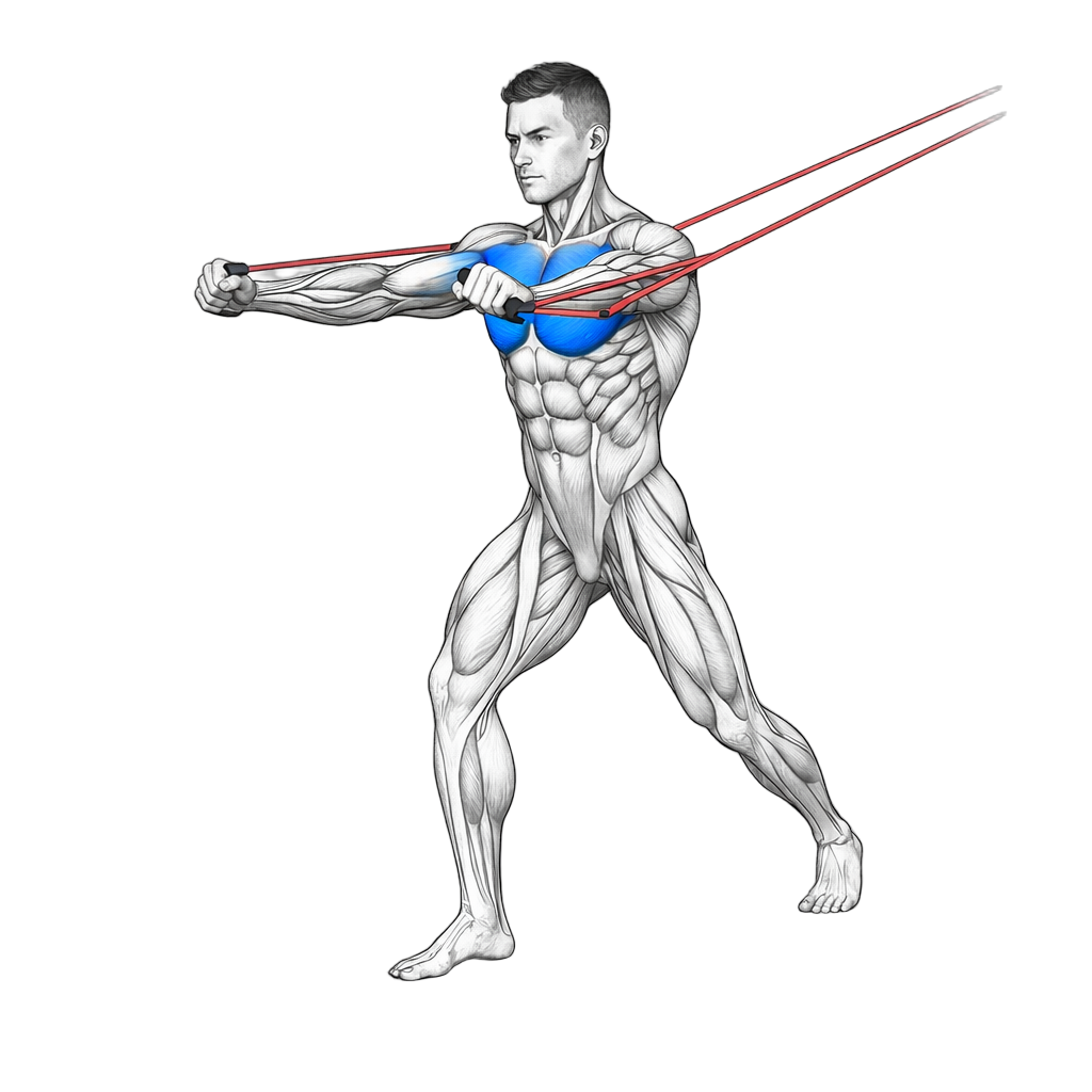 Loop Band Standing Decline Chest Press