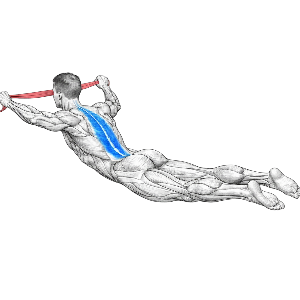 Loop Band Superman Press exercise demonstration