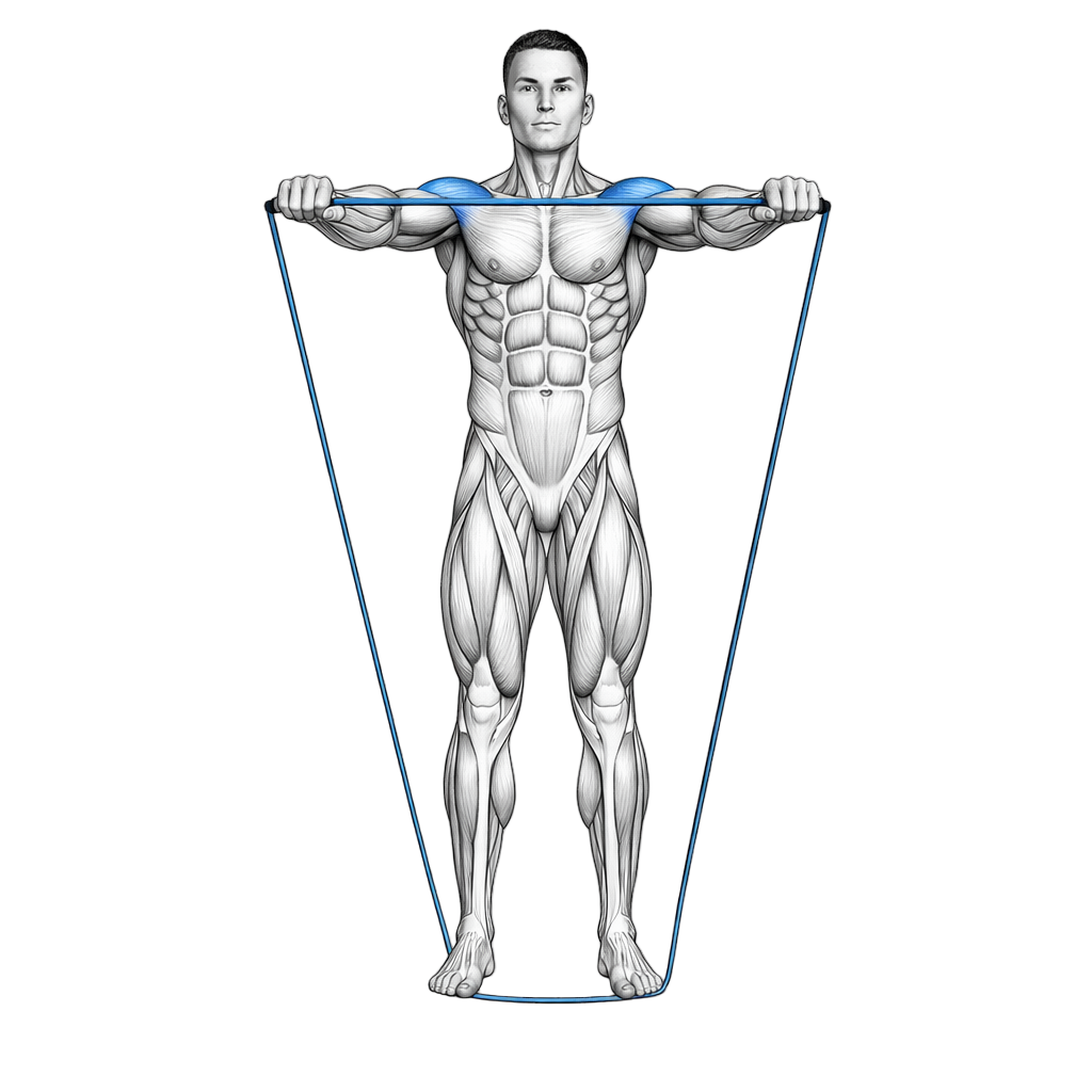 Loop Band Underhand Front Raise exercise demonstration