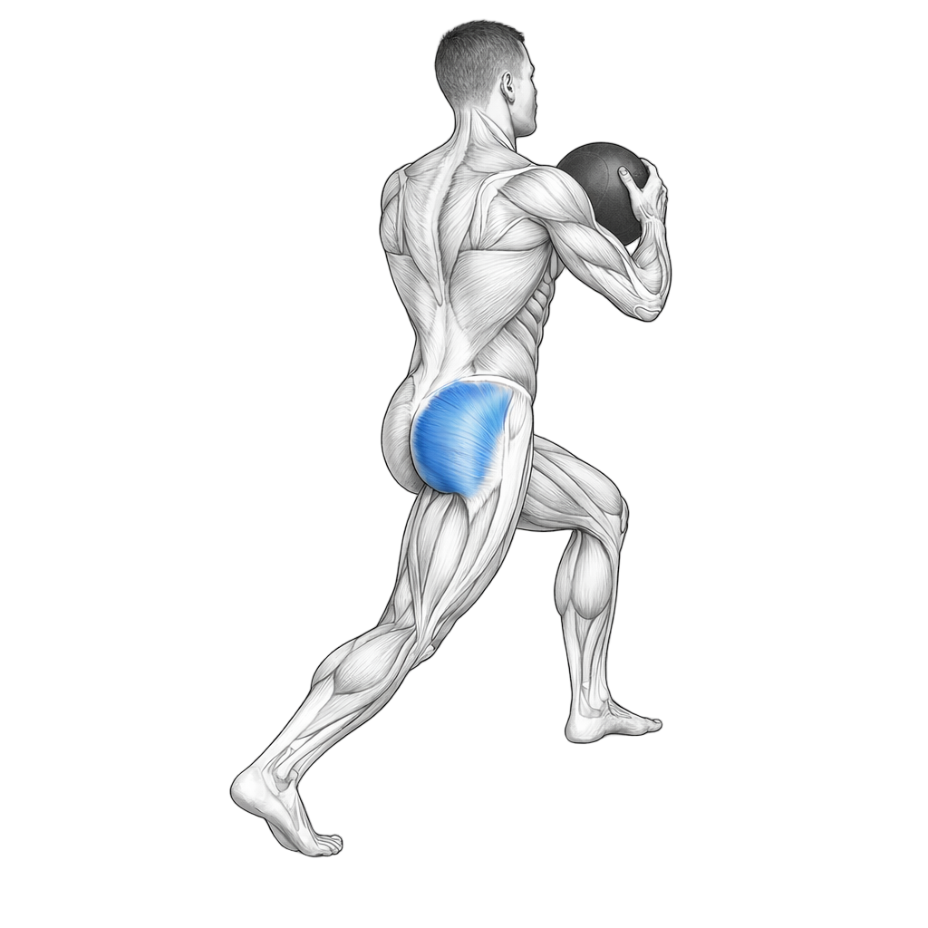 Medicine Ball Curtsy Lunge