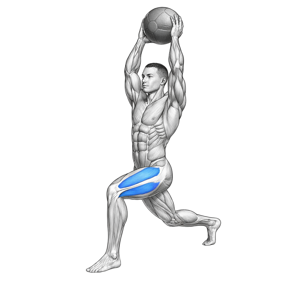 Medicine Ball Overhead Lunge
