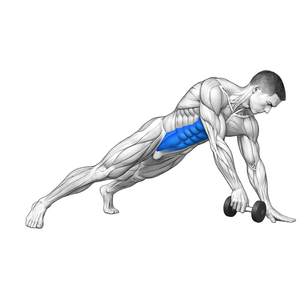 Plank With Dumbbell Pull Through