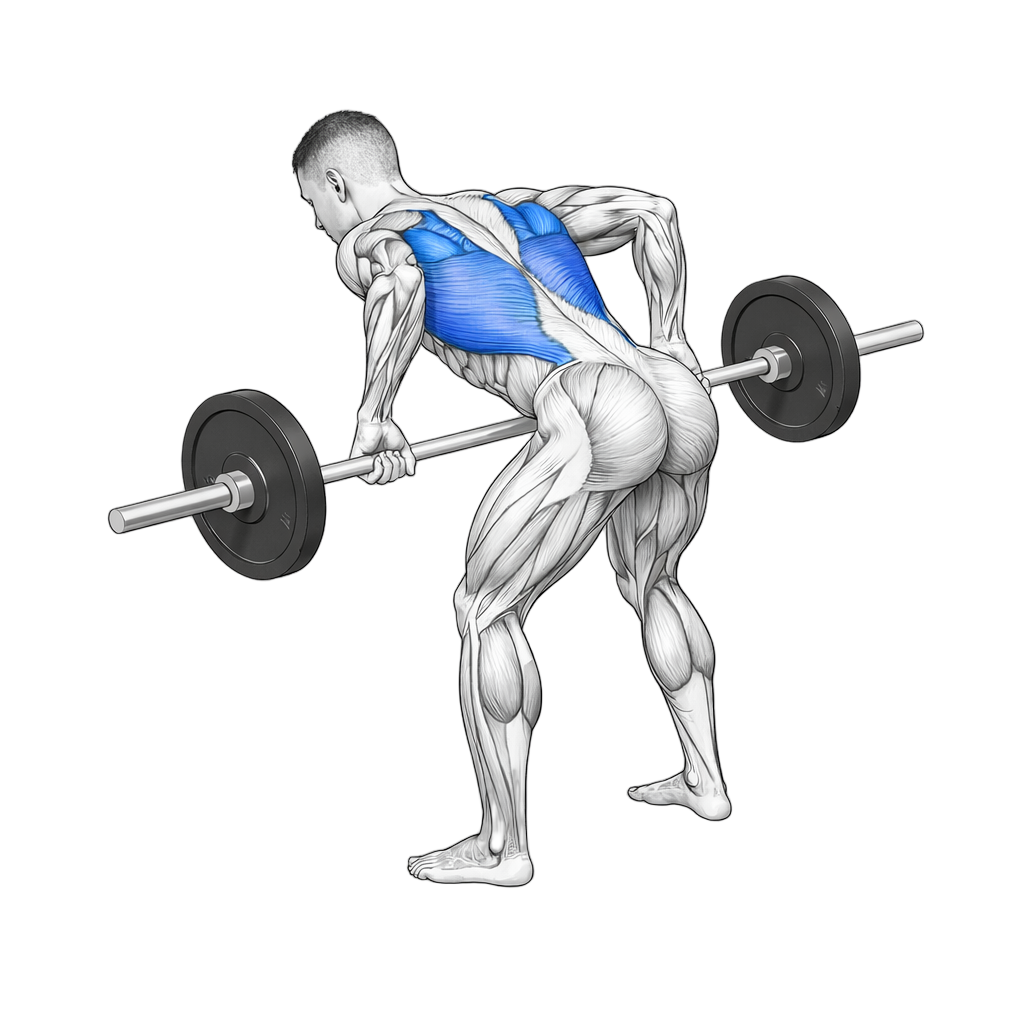 Reverse Grip Barbell Bent Over Row