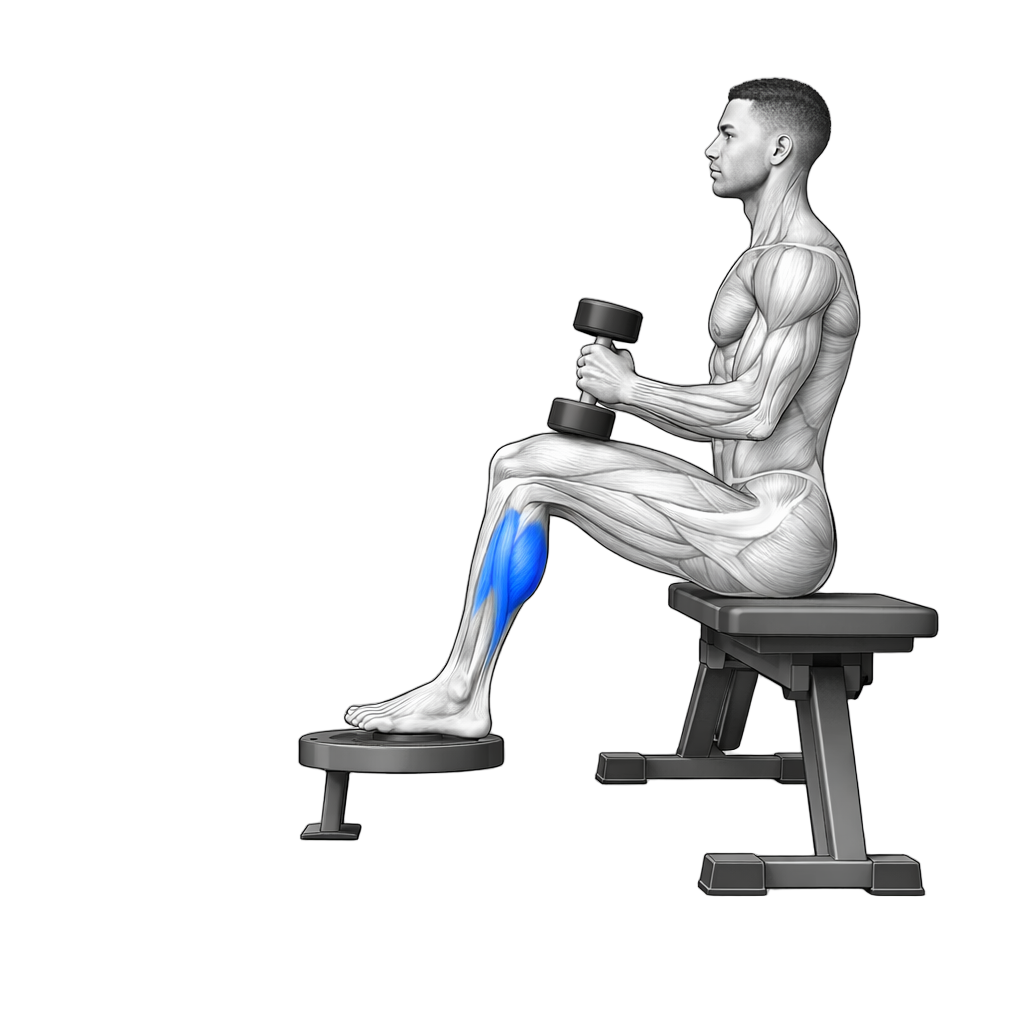 Seated Dumbbell One-Leg Calf Raise