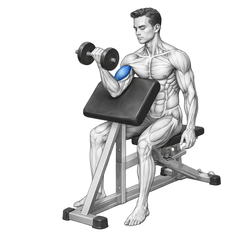 Single-Arm Preacher Curl exercise demonstration