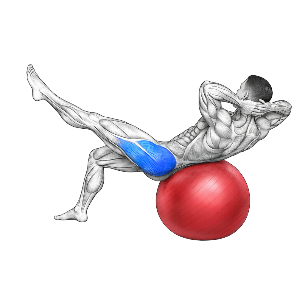 Single-Leg Stability Ball Hip Thrust