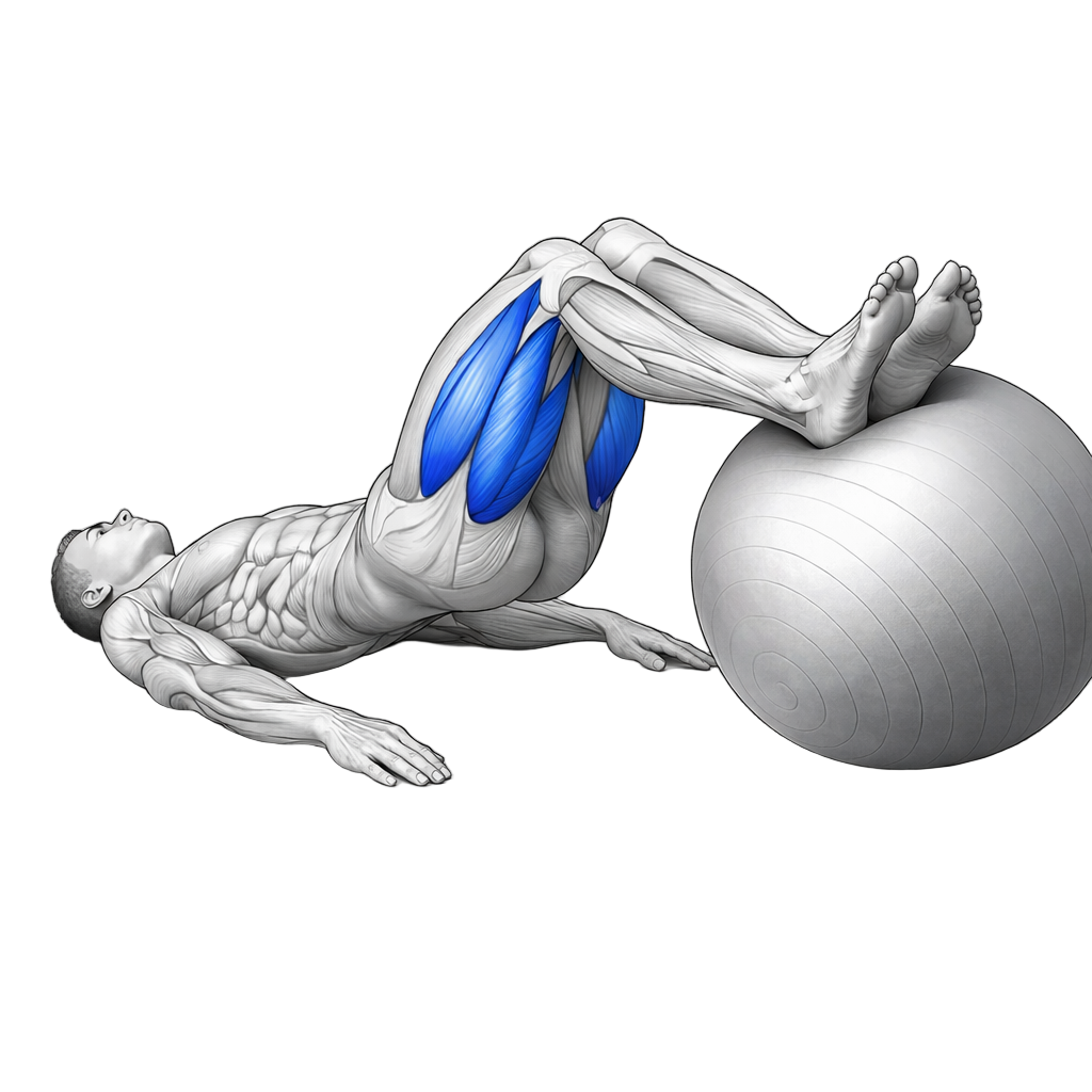 Stability Ball Leg Curl exercise demonstration