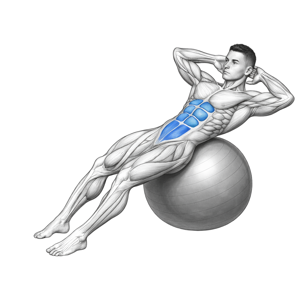 Stability Ball Oblique Crunch