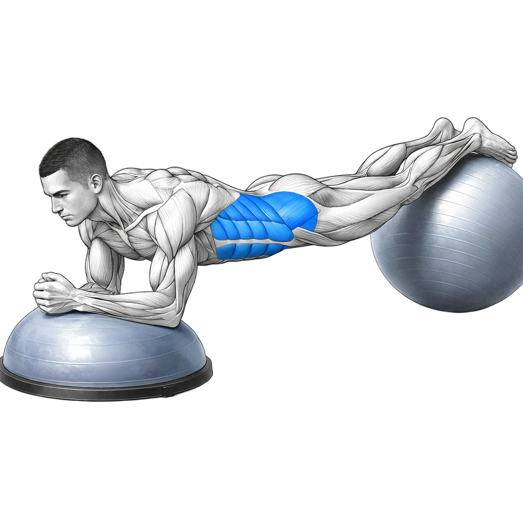 Stability Ball Plank on Balance Trainer