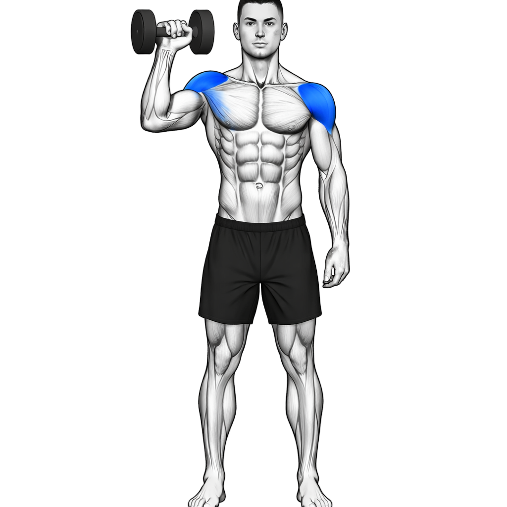Standing Single-Arm Dumbbell Shoulder Press
