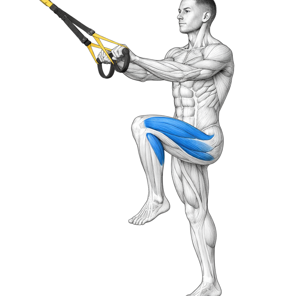 TRX Reverse Lunge to Knee Drive