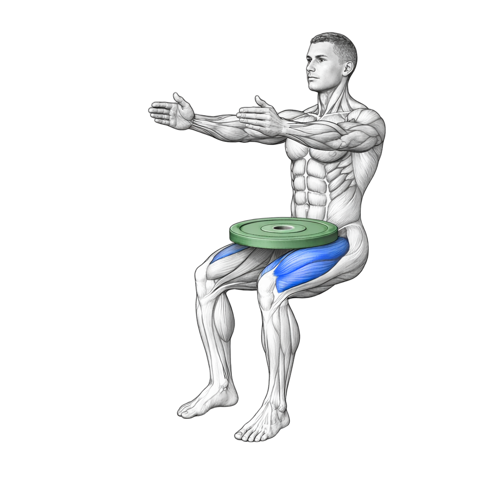 Weighted Wall Sit exercise demonstration